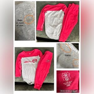 Red and Gray WKU Hilltoppers Baby Matching Set 18m